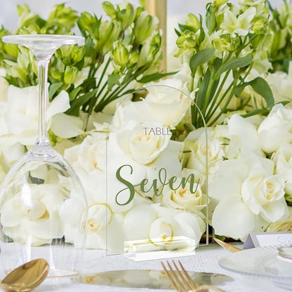 4x6 Inch Arch Acrylic Sign with Clear Stand-10 Pack Blank Clear Arched Table Signs with Holders, DIY Acrylic Arch Sign Blank for Wedding Table Numbers