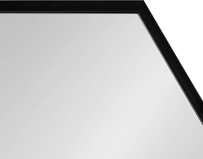 Kate and Laurel Rhodes Modern Hexagon Wall Mirror Set, 3 Pieces Black, Chic Geometric Mirror for Wall