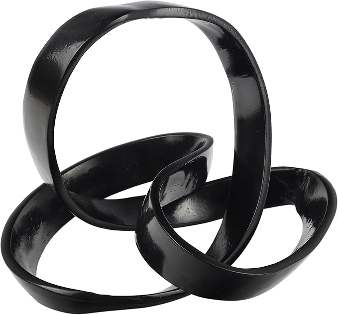 JONATHAN Y DEC1000E Chamberlain 7" Aluminum Abstract Knot Decorative Sculpture Home Decor for Office, Bedroom, Living Room, Shelves & Coffee Tables, Black