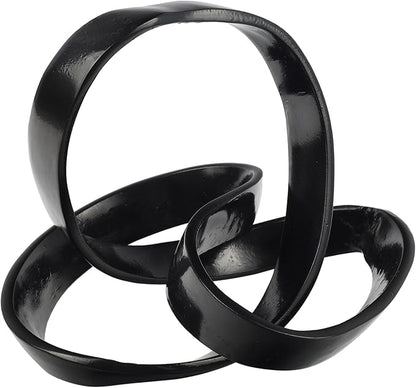 JONATHAN Y DEC1000E Chamberlain 7" Aluminum Abstract Knot Decorative Sculpture Home Decor for Office, Bedroom, Living Room, Shelves & Coffee Tables, Black