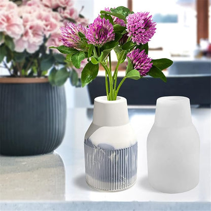 Concrete Art Vase Silicone Mold Rattan Bottle Succulent Planter Flower Pot Cement Clay Mould Plaster Epoxy Resin Pen Holder Mould