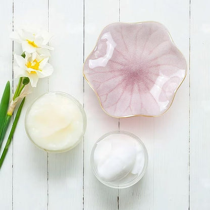 2Pcs Ceramic Jewelry Dish - Lotus Leaf Shape, for Ring Holder Necklace Small Key, Suitable for Mother Friend Sister, Gifts for Women, Cute Plate Trinket Tray, Home Decor (Pink-2PCS)