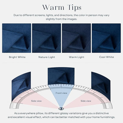 Phantoscope Pack of 2 Velvet Decorative Throw Decorative Pillow Cover Soft Solid Square Cushion Case for Couch Navy Blue 22 x 22 inches 55 x 55 cm