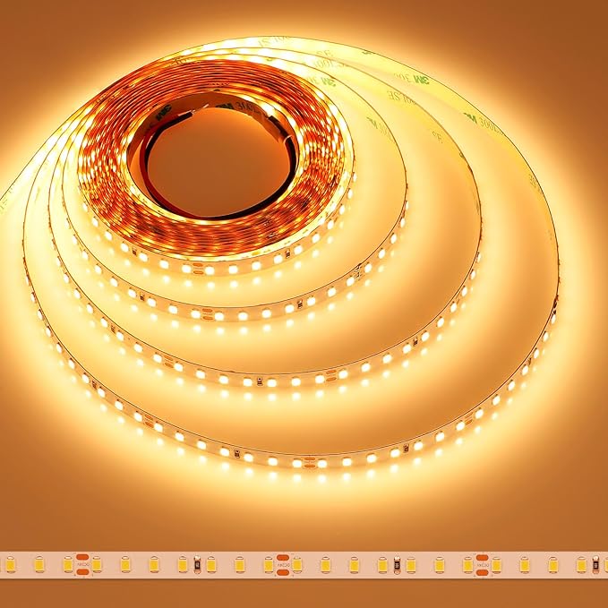 JOYLIT 24V LED Strip Lights 16.4FT/5M 2700K Warm White 9500LM Super Bright CRI 92+, CE UL Premium 126LEDs/M SMD 2835 90W Dimmable Adhesive Tape Light for Home, Commercial