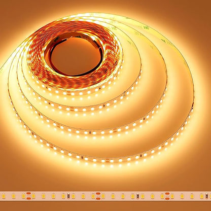 JOYLIT 24V LED Strip Lights 16.4FT/5M 2700K Warm White 9500LM Super Bright CRI 92+, CE UL Premium 126LEDs/M SMD 2835 90W Dimmable Adhesive Tape Light for Home, Commercial