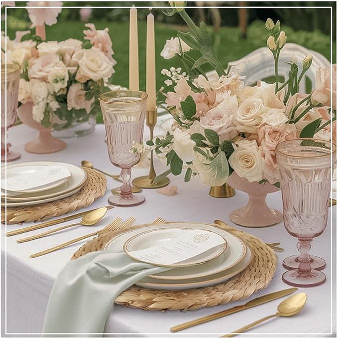 Natural Round Placemats Set of 8, Woven Placemats 13.7", Herringbone Pattern, Table Mats Braided Heat Proof, Farmhouse Boho Table Place Mat Ourdoor Wicker Chargers for Dinner Plates