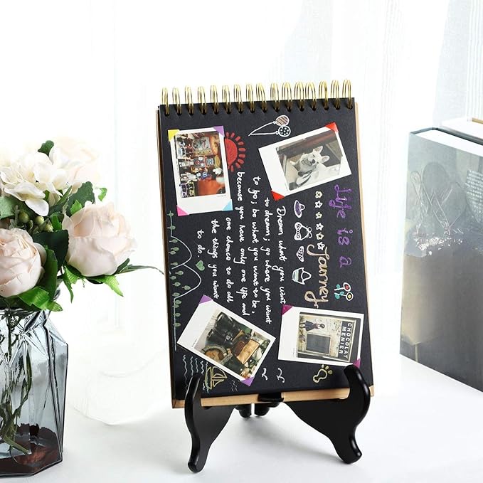 Tatuo 4 Packs Wooden Easel Plate Holder Plate Stands for Display Picture Frame Stand Easels Tabletop Art Decorative Book Dish Holder(12 Inches)