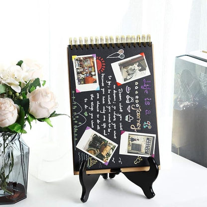 Tatuo 4 Packs Wooden Easel Plate Holder Plate Stands for Display Picture Frame Stand Easels Tabletop Art Decorative Book Dish Holder(12 Inches)