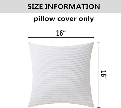 Home Brilliant White 16x16 Throw Pillow Covers Set of 2 Accent Decorative Pillow Covers Nursing Pillow Cover Pillow Cases for Couch Patio Sofa, 40x40 cm, 16 x 16 Inch, Creamy White