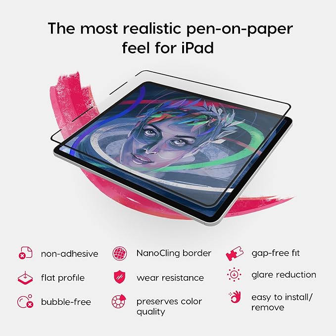 Astropad Rock Paper Pencil v3.0 – Paper Screen Protector for iPad Mini 6th Gen and iPad Mini Gen 7 + Apple Pencil Tips 2 Pack – Compatible with Apple Pencil 1st/2nd Gens and Pencil Pro