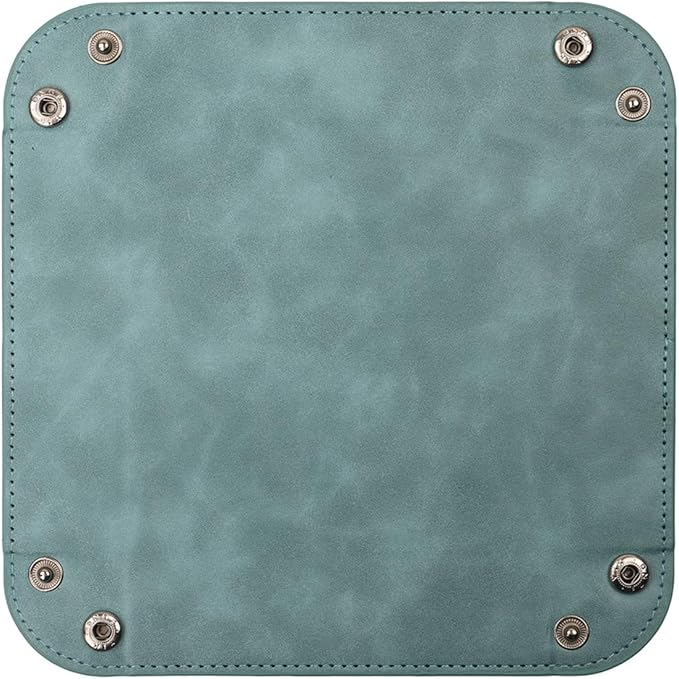 siduater Valet Tray Desktop Storage Organizer – Vegan Leather Catchall Bedside Vanity Tray Nightstand Caddy Holder for Remote Controller, Watch, Keys, Phone, Wallet, Coin, Jewelry, Stone Green