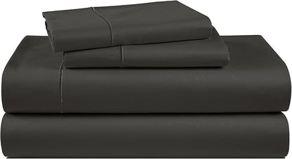 100% Egyptian Cotton Bed Sheets King Size – Silky Sateen Weave for Warm Winter Comfort, 15" Deep Pocket King Sheets, Naturally Breathable, Ultra-Soft Durable Hotel-Quality Luxury Bedding - Black