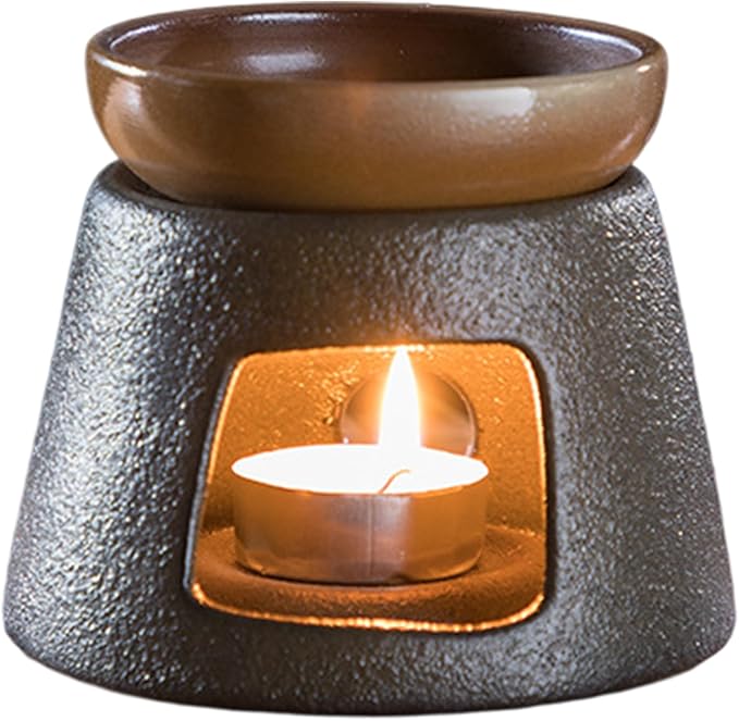 Ceramic Wax Melt Burner & Essential Oil Diffuser, Tealight Candle Holder for Home, Office & Spa
