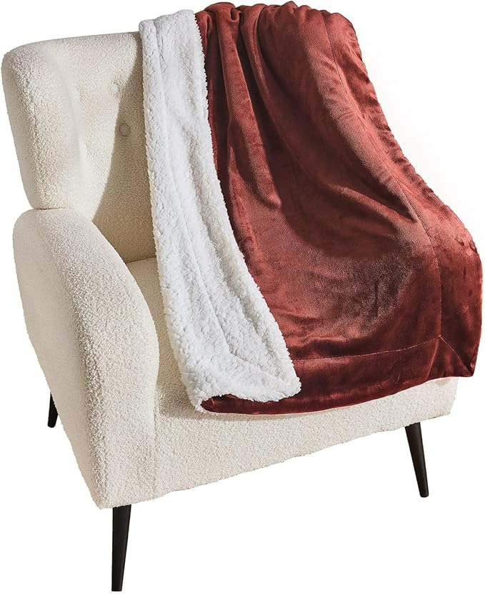 NANPIPER Warm Sherpa Blanket for Couch, Soft Fleece for Winter, Fuzzy Plush Small Throw Gift for Baby, Chocolate Brown 30x40 Inches