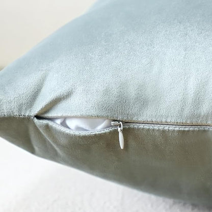 Artscope Luxury Velvet Pillow Covers Super Soft Decorative Square Throw Pillow Covers Case Cushion Covers for Sofa Couch Bedroom Car Decor 16x16 Inch Light Grey