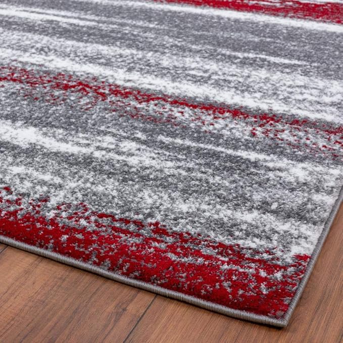 LUXE WEAVERS Modern Abstract Red 5x7 Area Rug