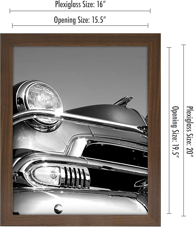Americanflat 16x20 Picture Frame with Polished Plexiglass - Wide Picture Frames Made of Engineered Wood for Vertical or Horizontal Wall Display - Epic Collection - Mahogany