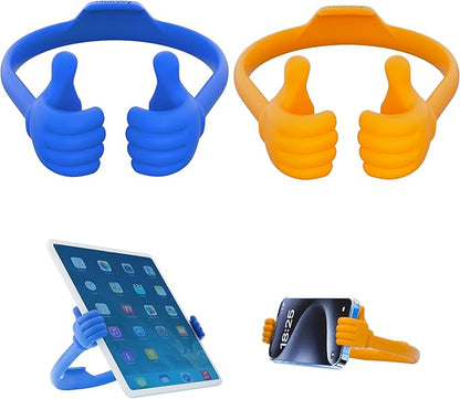 Honsky Adjustable Tablet Stand, Portable Phone Holder for Desk Bed - Multi-Angle Drawing Stand Compatible with All Tablets (Blue & Yellow)