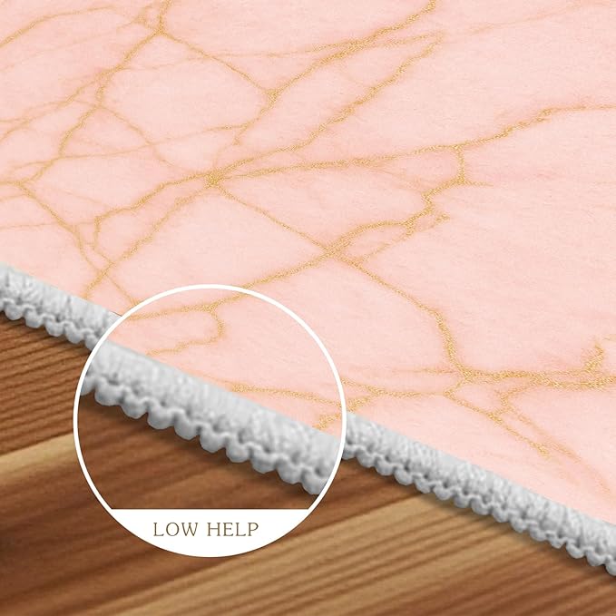 Abstract Marble Rug - 3x6 Runner Rug, Modern ArtLuxury Marble Bedside Rugs, Washable & Non Slip Carpet Home Decor