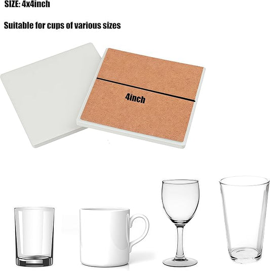 10 PCS Ceramic Tile White Coasters to Paint your Own Christmas Decorations Ceramic Unglazed DIY Art Craft Ready to Paint Ceramics Decorations 4x4in for Adults