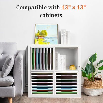 SANFURNEY 15 Tier Scrapbook Paper Organizer for Sizes 12" x 12", File Sorter Storage, Document Holder, Desktop Scrapbook Paper Organizer Rack for Home Office School Christmas