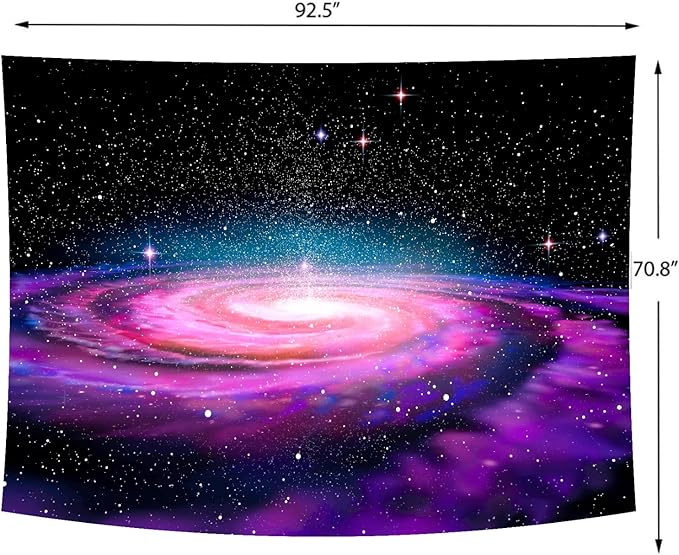 Delur Galaxy Tapestry Planet Universe Starry Sky Wall Hanging Tapestry Cosmic Outer Space Abstract Psychedelic Nebula Headboard for Bedroom Living Room Home Decor (70.8" x 92.5")