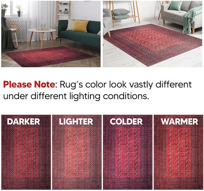 Keen Home Design 3x5 Rug - Machine Washable Entry Rug with Non-Slip Backing, Ideal for Enteryway, Kitchen, Bathroom, Laundry Room - Vintage, Easy Clean, Durable, Low Pile Rug - (3' x 5')