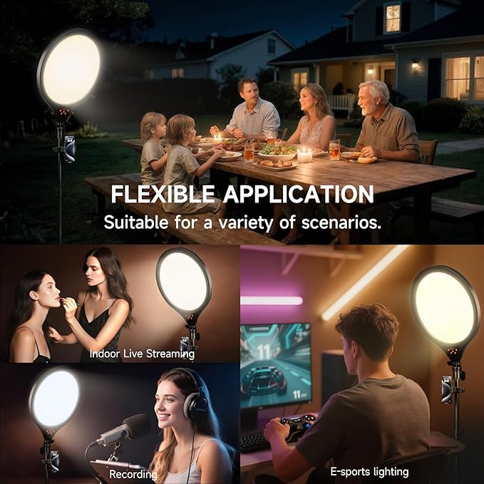 Ring Light Tripod for iPhone, 14" Selfie Ring Light with 63" Tripod Stand and Phone Holder, Professional LED Ringlight for Video Recording, Streaming, Photography, Makeup, Barber, YouTube, TikTok