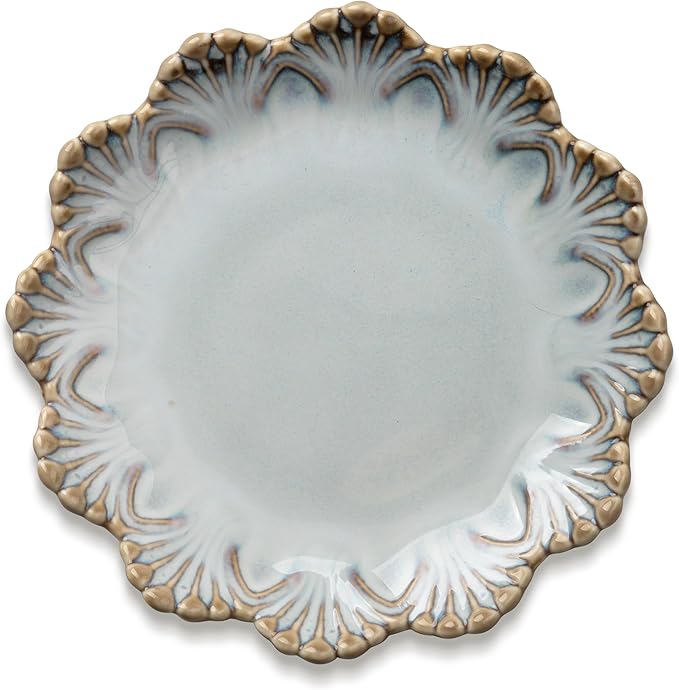 Ceramic Jewelry Dish, Decorative Tray for Rings Earrings Necklaces Bracelet Watch Keys, 4.50" Trinket Tray as Gifts for Women (Reactive Shell)