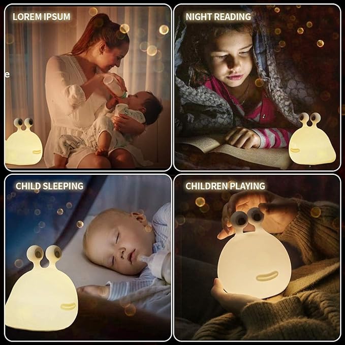 MUID Original Authentic Slug Night Light, Nursery Squishy Lamp, Silicone Light for Classroom, Cute Animal Bedside Lamp for Baby Kids Teens, Soft Light for Bedroom Breastfeeding.