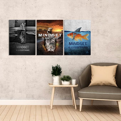 Success Wall Painting Inspirational Wall Art Office Wall Decor Motivational Wall Art Canvas Black Poster Positive Inspirational Framed Artwork Prints Picture for Living Room Office [60''W x 28''H]