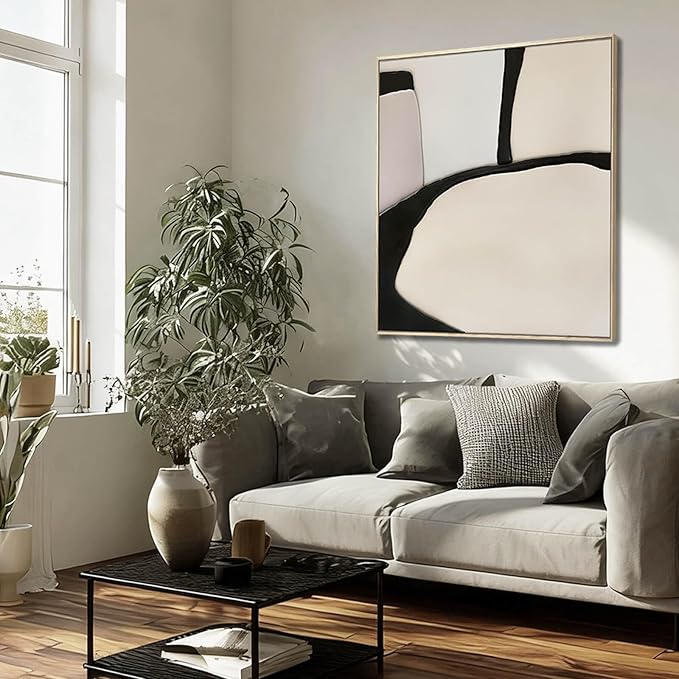 LEVERUP Black Line Art Posters Abstract Canvas Wall Artwork Modern Paintings Wall Decor for Dining Room Bedroom Office 32×40 Inchs Room Pictures