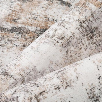 2x8 Washable Runner Rug Brown Grey Abstract Hallway Kitchen Throw Rug Neutral Modern Non Slip Soft Low Pile Carpet for Bathroom Laundry Bedroom Living Room