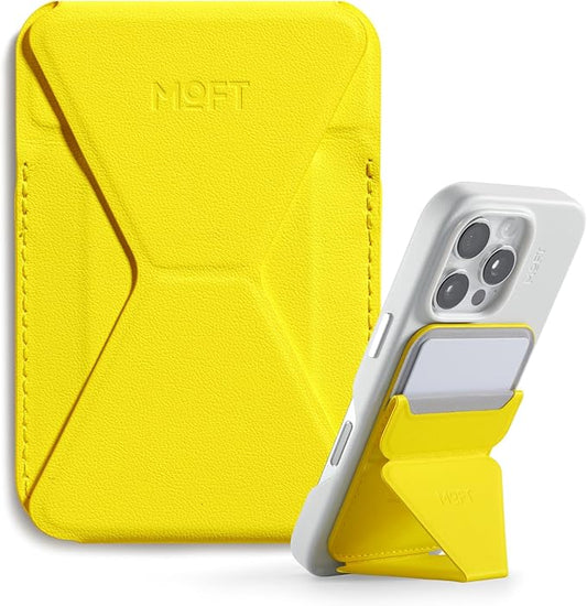 MOFT Magnetic Wallet Stand Compatible with iPhone 17/16/15/14/13/12 Series, Angle Adjustment & Magsafe Compatible MOVAS Phone Stand,Neon