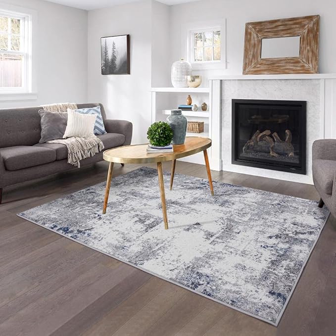 LUXE WEAVERS Hampstead Abstract Area Rug - Medium Pile, Modern Area Rug, Ivory / 8 x 10