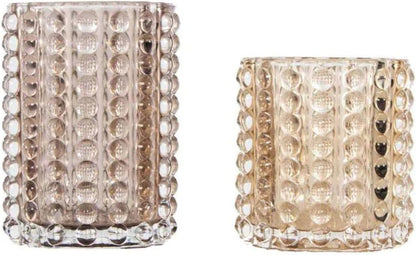 Zoe Medium Hobnail Vase — Sophisticated Amber Color — by Alice Lane Home Collection — Beautiful Raised Polka Dot and Bubble Design — Warm and Soft for Kitchen and Living Spaces