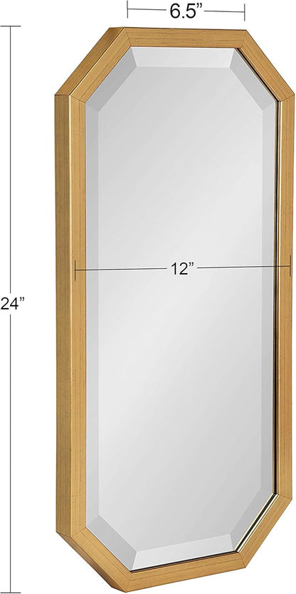 Kate and Laurel Laverty Modern Decorative Octagon Wall Mirror Set, Set of 3, Gold, Geometric Wall Accent Mirrors for Home