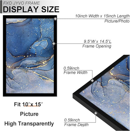 10x15 Picture Frame Set of 3, Black Frame for 10 x 15 Inch Picture Poster Photo, Light Weight and High Transparent 10 by 15 Frame for Wall - 3 Pack/Black/10 x15