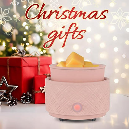 Wax Melt Warmer for Scented Wax,3-in-1Ceramic Wax Warmer Fragrances Candle Oils, Home Fragrance Burner,Electric Candle Warmer Perfect Christmas Gifts for Mom Women(Pink)