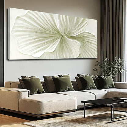 MLART99 Plant Leaf Wall Art Botanical Canvas Ginkgo Painting Nature Green Abstract Artwork Extra Large 32x70 Modern Wall Decor for Living Room Office