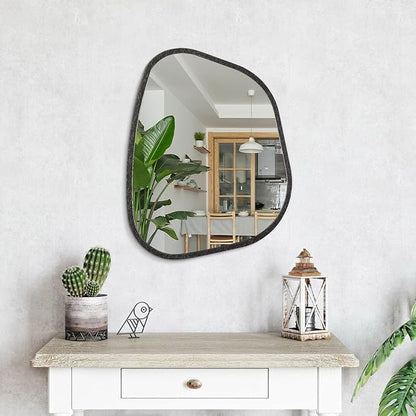 Irregular Asymmetrical Mirror Wall Mounted, Unique Vanity Mirror, Shaped Dressing Mirror Decorative for Living Room, Bathroom, Bedroom, Entryway Wall Decor 20"x16"