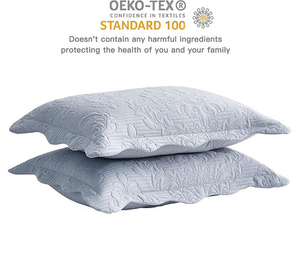 CHIXIN Microfiber Standard Pillow Shams Set of 2 - Decorative Pillow Covers - Light Grey - Size (20" x 26")