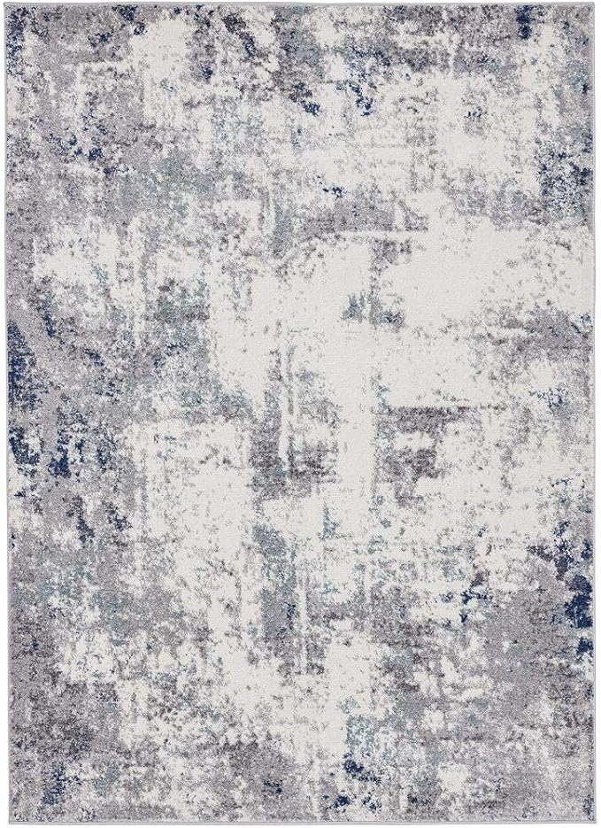 LUXE WEAVERS Hampstead Abstract Area Rug - Medium Pile, Modern Area Rug, Ivory / 6 x 9