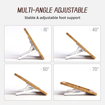 Wooden Tablet Drawing Stand - Portable & Adjustable 5 Angles for Laptop,Laptop Stand Riser,Compatible with 12.9/13 inch iPad Pro(3rd-6th Gen)