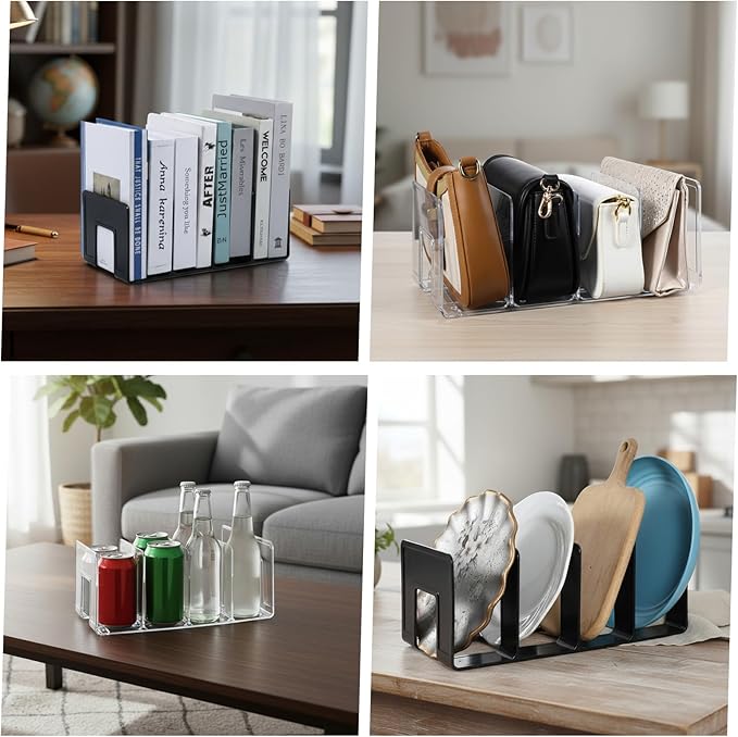 4pcs Acrylic File Organizer Acrylic File Holder Clear Files Sorter Purse Organizer Desk Files Organizers Sturdy Desktop FileFolder Organizers for Envelope Mail Letter Paper Notebook Electronics Office