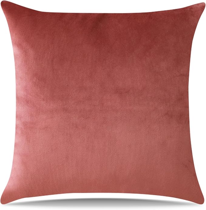 Artscope Luxury Velvet Pillow Covers Super Soft Decorative Square Throw Pillow Covers Case Cushion Covers for Sofa Couch Bedroom Car Decor 18x18 Inch Jam