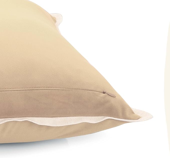 FINGERCRAFT Decorative Throw Pillow Cover Pack of 2 Soft Velvet Cushion Cover, Sofa and Bedroom Pillow Case 18" x 18" Cream
