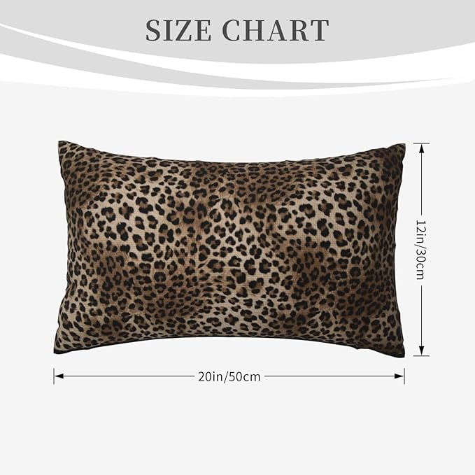 Brown Leopard Pillow Covers 12x20 Inch Set of 2 Cheetah Throw Pillows Skin Animal Print Pillow Cases Outdoor Farmhouse Soft Cotton Cushion Case Lumbar Modern Decorative Pillows for Couch Sofa