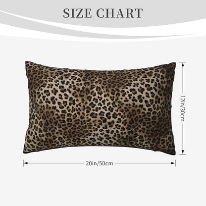 Brown Leopard Pillow Covers 12x20 Inch Set of 2 Cheetah Throw Pillows Skin Animal Print Pillow Cases Outdoor Farmhouse Soft Cotton Cushion Case Lumbar Modern Decorative Pillows for Couch Sofa