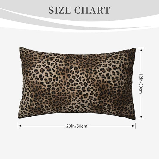 Brown Leopard Pillow Covers 12x20 Inch Set of 2 Cheetah Throw Pillows Skin Animal Print Pillow Cases Outdoor Farmhouse Soft Cotton Cushion Case Lumbar Modern Decorative Pillows for Couch Sofa